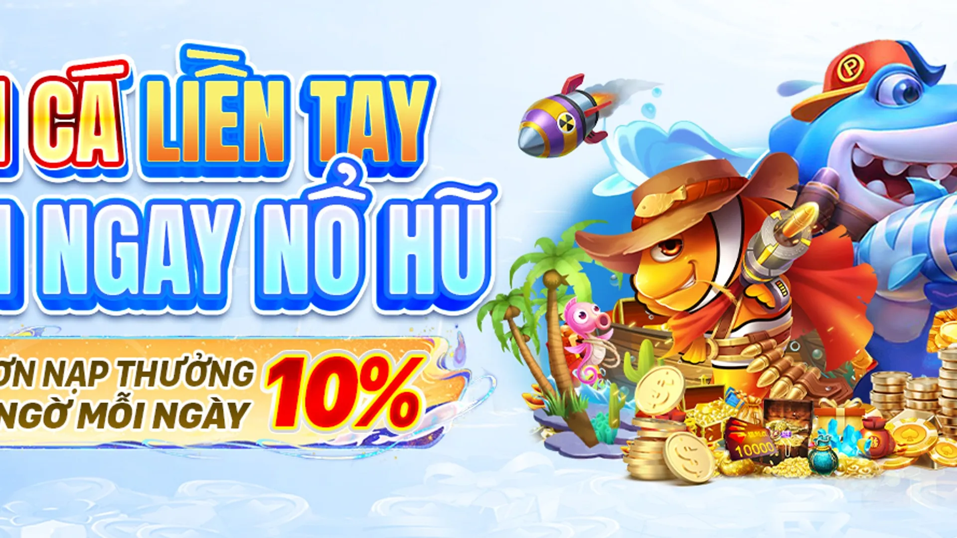 Hình ảnh đại dương rực rỡ với các loài cá mới trong game bắn cá vin55, win55
